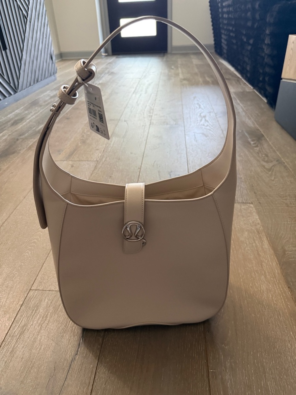 lululemon athletica Light Beige Leather Hobo Shoulder Bag